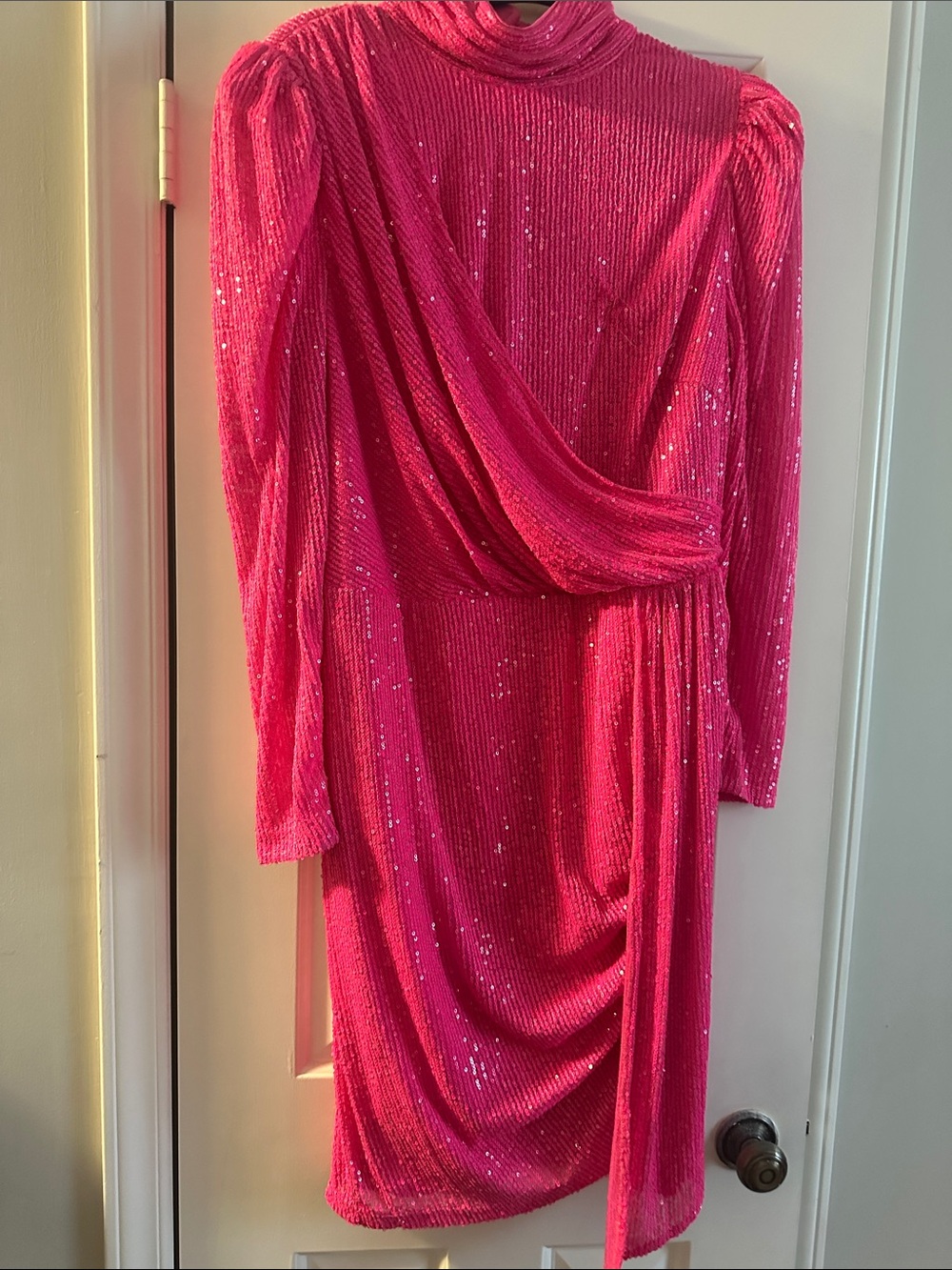 Fashion to Figure Hot Pink Sequin Midi Dress